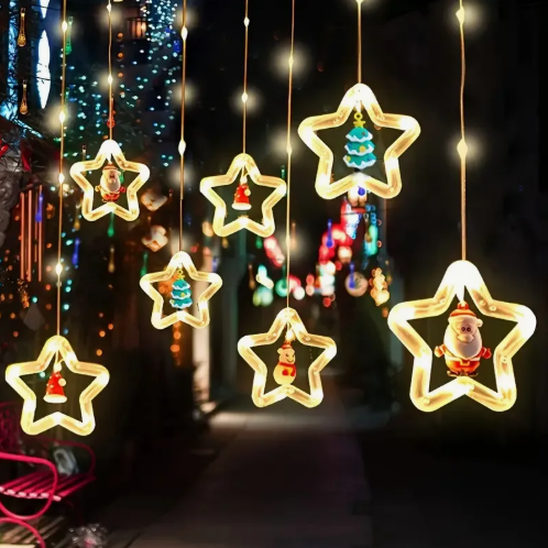 Cortina Intercalada Estrellas 3M Luces Navidad 100 LEDS AL-031