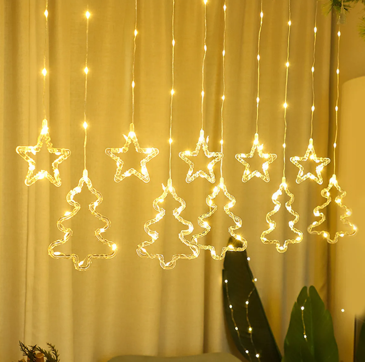 Cortina de Luces LED Decorativas Navideñas - 3 Metros