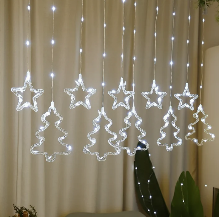 Cortina de Luces LED Decorativas Navideñas - 3 Metros