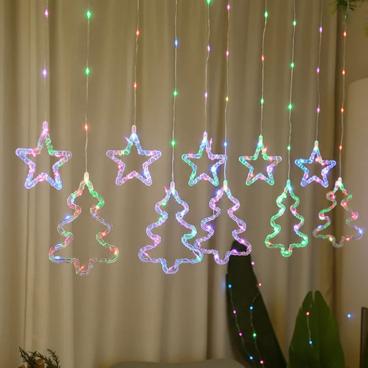 Cortina de Luces LED Decorativas Navideñas - 3 Metros