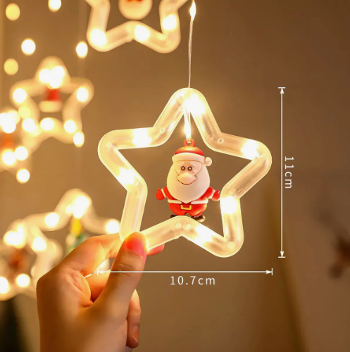 Cortina Intercalada Estrellas 3M Luces Navidad 100 LEDS AL-031