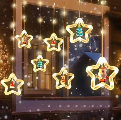 Cortina Intercalada Estrellas 3M Luces Navidad 100 LEDS AL-031