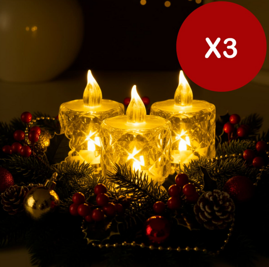 Set x3 Velas LED Cristal Pequeñas SVD02