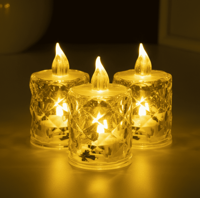 Set x3 Velas LED Cristal Pequeñas SVD02