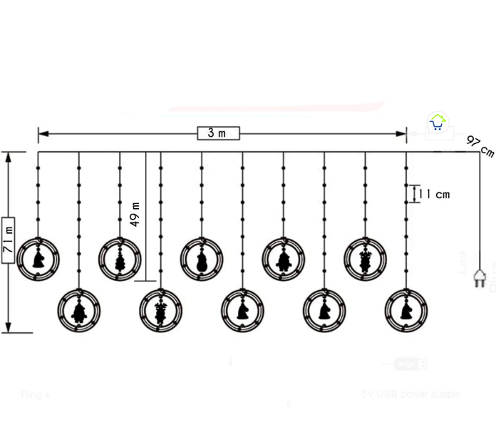 Cortina intercaladas 3 M CBA150N