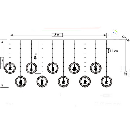 Cortina intercaladas 3 M CBA150N