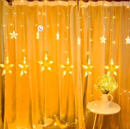 Luces Led Estrella X272 LED Cortina Luces 6m Navidad Cálida H1801TCCA
