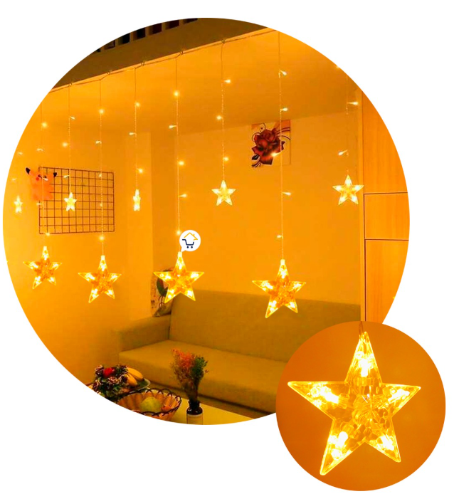 Luces Led Estrella X272 LED Cortina Luces 6m Navidad Cálida H1801TCCA
