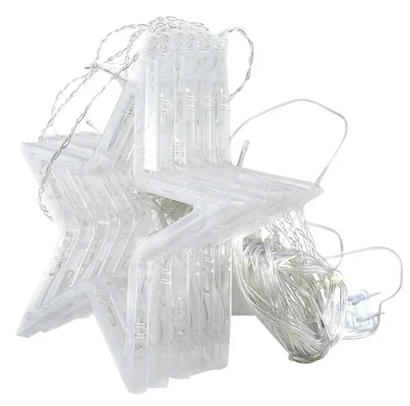 Cortina de Luces LED Punta de Estrellas Navideña - 6 Metros