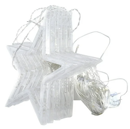 Cortina de Luces LED Punta de Estrellas Navideña - 6 Metros